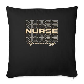 Infirmière en gynécologie Infirmières médicales élégantes - Housse de coussin décorative 45 x 45 cm - noir - Devant