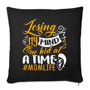 Mother's Day Mom Life Hashtag - Sofa pillowcase 17,3'' x 17,3'' (45 x 45 cm) - black - Front