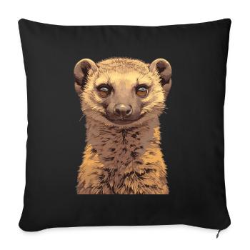 Mongoose's Mongoose - Sofa pillowcase 17,3'' x 17,3'' (45 x 45 cm) - black - Front