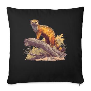 Mongoose's Mongoose - Sofa pillowcase 17,3'' x 17,3'' (45 x 45 cm) - black - Front