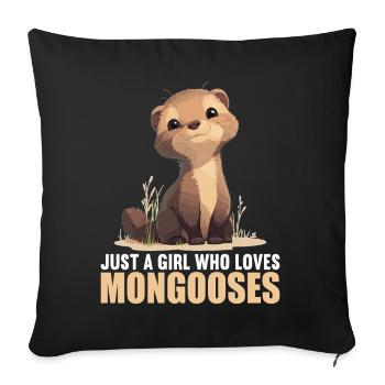 Mongoose's Mongoose - Sofa pillowcase 17,3'' x 17,3'' (45 x 45 cm) - black - Front