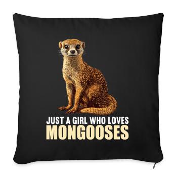 Mongoose's Mongoose - Sofa pillowcase 17,3'' x 17,3'' (45 x 45 cm) - black - Front