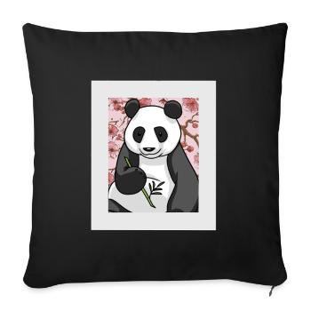 Asia China Panda Bear Bears Kids Child - Sofa pillowcase 17,3'' x 17,3'' (45 x 45 cm) - black - Front