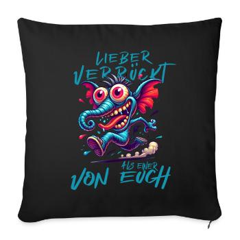Mieux vaut être fou que l’un d’entre vous – éléphant - Housse de coussin décorative 45 x 45 cm - noir - Devant