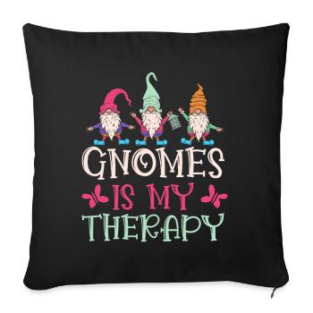 Garden Gnome Costume Gnomes My Therapy - Sofa pillowcase 17,3'' x 17,3'' (45 x 45 cm) - black - Front