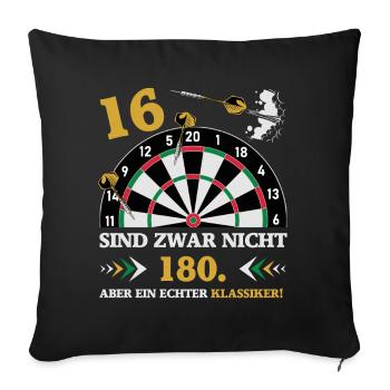 Les fléchettes 16 ne sont pas des fléchettes d’anniversaire de 180 - Housse de coussin décorative 45 x 45 cm - noir - Devant