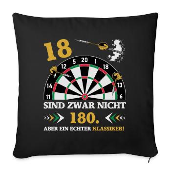 Les fléchettes 18 ne sont pas des fléchettes d’anniversaire de 180 - Housse de coussin décorative 45 x 45 cm - noir - Devant