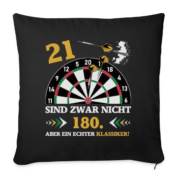 Les fléchettes 21 ne sont pas des fléchettes d’anniversaire de 180 - Housse de coussin décorative 45 x 45 cm - noir - Devant