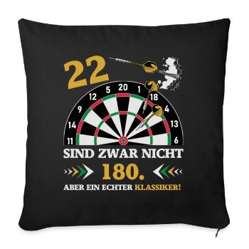 Les fléchettes 22 ne sont pas des fléchettes d’anniversaire de 180 - Housse de coussin décorative 45 x 45 cm - noir - Devant