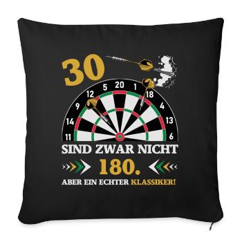 Les fléchettes 30 ne sont pas des fléchettes d’anniversaire de 180 - Housse de coussin décorative 45 x 45 cm - noir - Devant