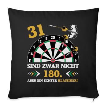 Les fléchettes 31 ne sont pas des fléchettes d’anniversaire de 180 - Housse de coussin décorative 45 x 45 cm - noir - Devant