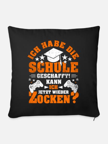 Abitur Abschluss Grundschule Realschule Geschenk - Sofakissenbezug 45 x 45 cm - Schwarz