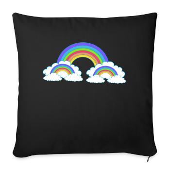 Rainbow Colorful Colorful Heavenly Kids - Sofa pillowcase 17,3'' x 17,3'' (45 x 45 cm) - black - Front