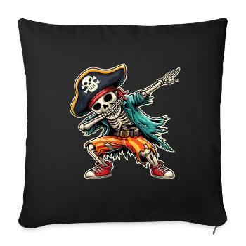 Carnival Pirate Skeleton Dabbing Pirate Hat Alaaf - Sofa pillowcase 17,3'' x 17,3'' (45 x 45 cm) - black - Front