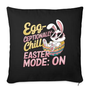 Relaxed Easter Bunny – Funny Easter Gift - Sofa pillowcase 17,3'' x 17,3'' (45 x 45 cm) - black - Front