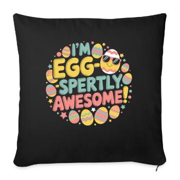 I’m Egg-wise Great – Cadeau de Pâques - Housse de coussin décorative 45 x 45 cm - noir - Devant