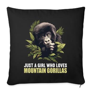 Mountain gorillas Mountain gorilla - Sofa pillowcase 17,3'' x 17,3'' (45 x 45 cm) - black - Front