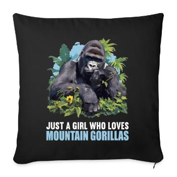 Mountain gorillas Mountain gorilla - Sofa pillowcase 17,3'' x 17,3'' (45 x 45 cm) - black - Front