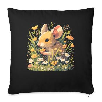 Mäuse Maus - Sofakissenbezug 45 x 45 cm - Schwarz - Vorne