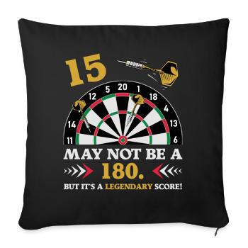 Pas 180 mais un classique : les fléchettes du 15e anniversaire - Housse de coussin décorative 45 x 45 cm - noir - Devant