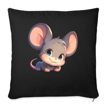Mice Mouse - Sofa pillowcase 17,3'' x 17,3'' (45 x 45 cm) - black - Front