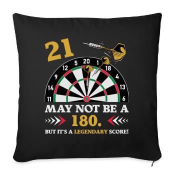 Pas 180 mais un classique : les fléchettes du 21e anniversaire - Housse de coussin décorative 45 x 45 cm - noir - Devant