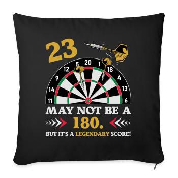 Pas 180 mais un classique : fléchettes pour le 23e anniversaire - Housse de coussin décorative 45 x 45 cm - noir - Devant
