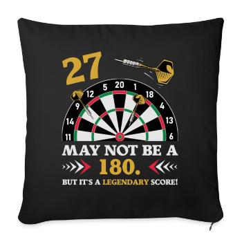 Pas 180 mais un classique : les fléchettes du 27e anniversaire - Housse de coussin décorative 45 x 45 cm - noir - Devant
