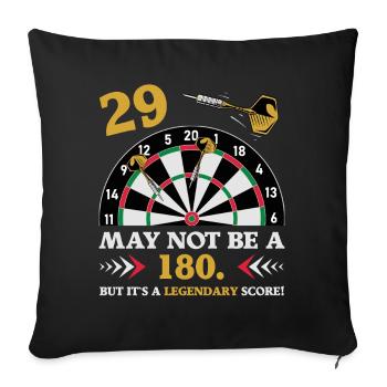 Pas 180 mais un classique des fléchettes du 29e anniversaire - Housse de coussin décorative 45 x 45 cm - noir - Devant