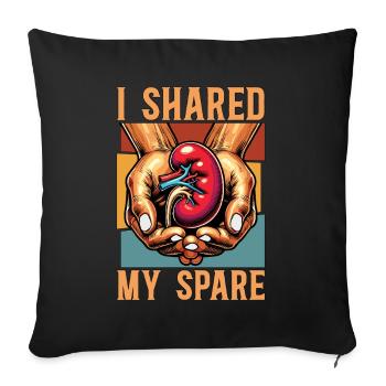 Chirurgie de transplantation J’ai partagé mon agent de santé de rechange - Housse de coussin décorative 45 x 45 cm - noir - Devant