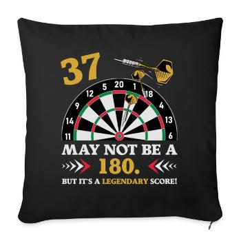 Pas 180 mais un classique 37e anniversaire : fléchettes - Housse de coussin décorative 45 x 45 cm - noir - Devant