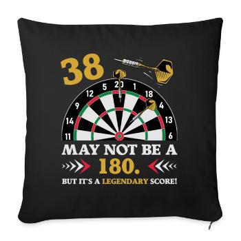 Pas 180 mais un classique 38e anniversaire : fléchettes - Housse de coussin décorative 45 x 45 cm - noir - Devant