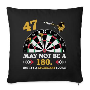 Pas 180 mais un classique : les fléchettes du 47e anniversaire - Housse de coussin décorative 45 x 45 cm - noir - Devant