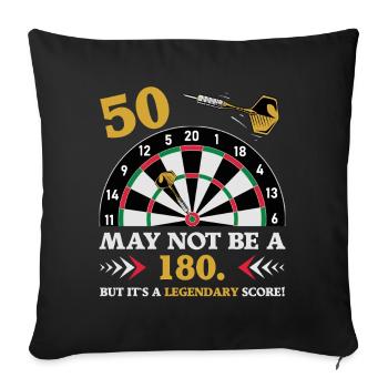 Pas 180 mais une fléchette classique du 50e anniversaire - Housse de coussin décorative 45 x 45 cm - noir - Devant