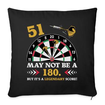 Pas 180 mais un classique des fléchettes du 51e anniversaire - Housse de coussin décorative 45 x 45 cm - noir - Devant