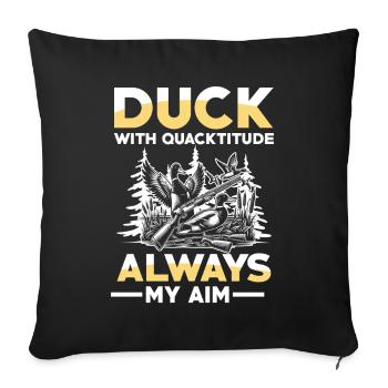 Duck hunters shoot heavier loads flag - Sofa pillowcase 17,3'' x 17,3'' (45 x 45 cm) - black - Front