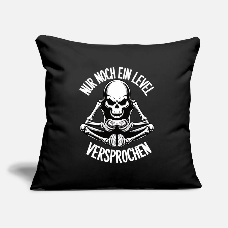 Nur noch ein Level – Versprochen! (Skelett) Sofakissenbezug 45 x 45 cm