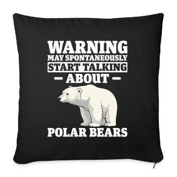 Drôle d’ours polaires Espèces en voie de disparition Arctique - Housse de coussin décorative 45 x 45 cm - noir - Devant