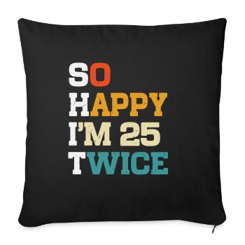 50 Birthday 50 Years Born 1975 - Sofa pillowcase 17,3'' x 17,3'' (45 x 45 cm) - black - Front