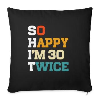 60 Anniversaire 60 Années Né 1965 - Housse de coussin décorative 45 x 45 cm - noir - Devant