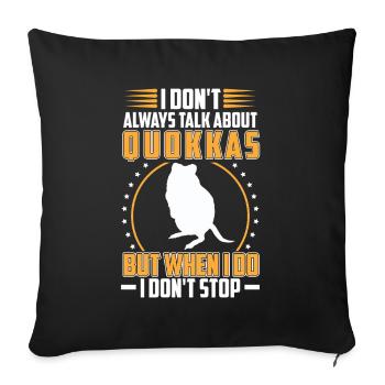 Discours sur Quokka marsupial - Housse de coussin décorative 45 x 45 cm - noir - Devant