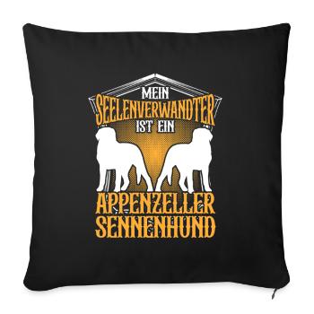 Appenzeller Mountain Dog is my soul mate - Sofa pillowcase 17,3'' x 17,3'' (45 x 45 cm) - black - Front