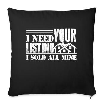 Real Estate Broker Proud Real Estate Broker - Sofa pillowcase 17,3'' x 17,3'' (45 x 45 cm) - black - Front