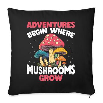 Mushroom Pickers Mushroom Pickers Mushroom Pickers Mushroom Pickers - Sofa pillowcase 17,3'' x 17,3'' (45 x 45 cm) - black - Front