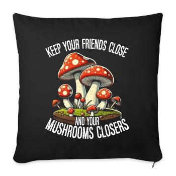 Mushroom Pickers Mushroom Pickers Mushroom Pickers Mushroom Pickers - Sofa pillowcase 17,3'' x 17,3'' (45 x 45 cm) - black - Front