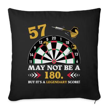 Pas 180 mais un classique 57e anniversaire : fléchettes - Housse de coussin décorative 45 x 45 cm - noir - Devant