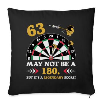 Pas 180 mais un classique 63e anniversaire : fléchettes - Housse de coussin décorative 45 x 45 cm - noir - Devant