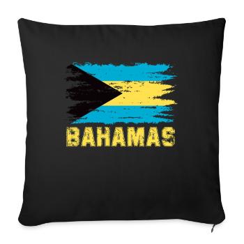 Bahamas Île des Caraïbes Cadeau d’été de l’Atlantique - Housse de coussin décorative 45 x 45 cm - noir - Devant