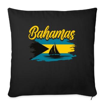 Bahamas Île des Caraïbes Cadeau d’été de l’Atlantique - Housse de coussin décorative 45 x 45 cm - noir - Devant