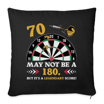 Pas 180 mais un classique : les fléchettes du 70e anniversaire - Housse de coussin décorative 45 x 45 cm - noir - Devant
